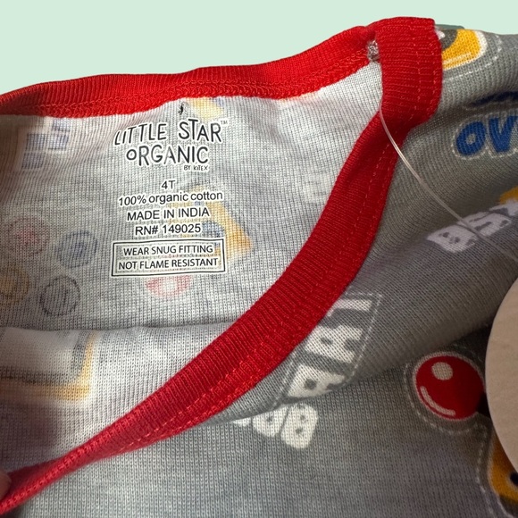 NWT Toddler Little Star Organic Gray Gaming Gameboy Pajama Set Size 4T - Picture 6 of 12